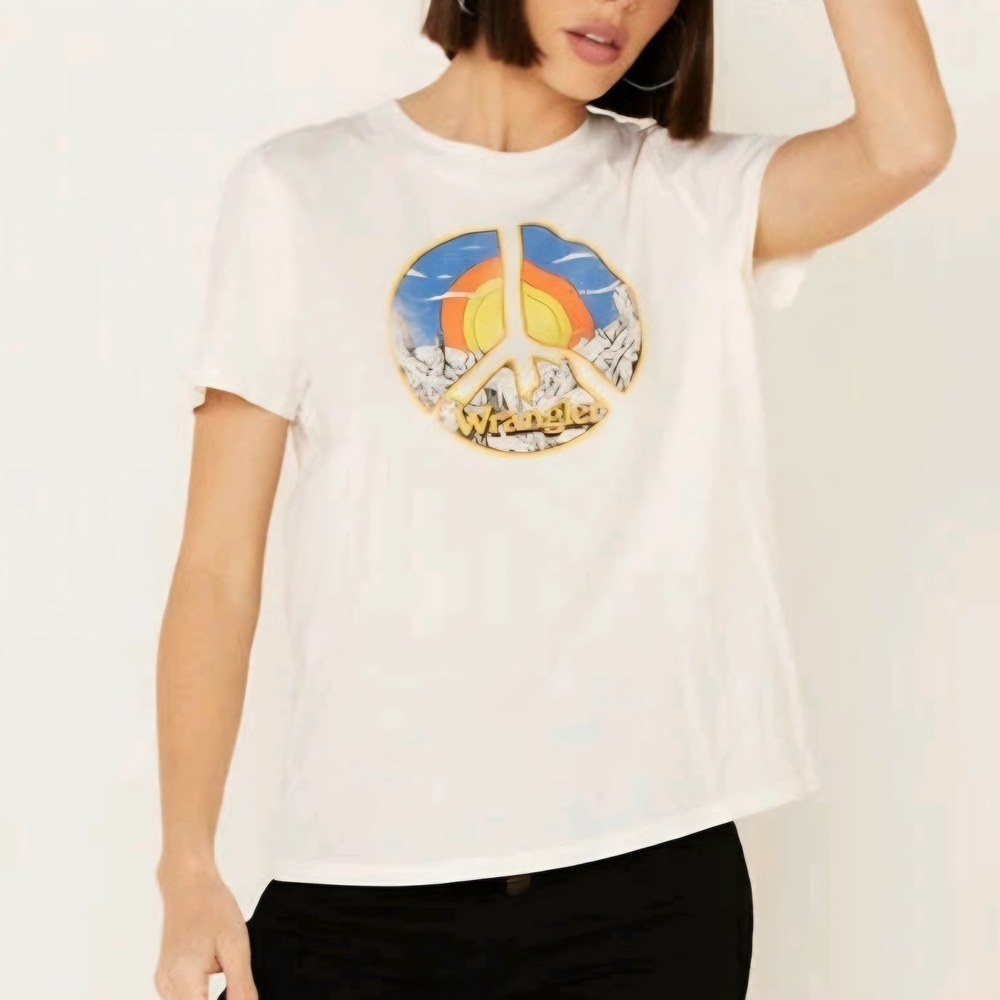 Wrangler White Peace Sign Tee